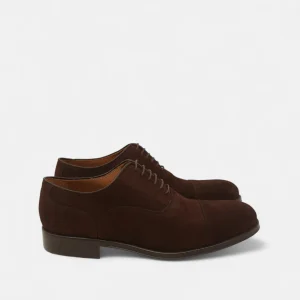 Zapato clasico ante cordones marron