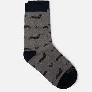 Calcetin kids silbon doggy gris