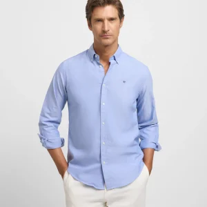 Camisa sport oxford azul medio