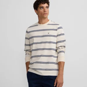 Camiseta manga larga rayas azul marino