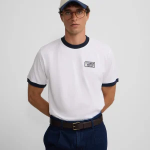 Camiseta silbon retro patch blanca
