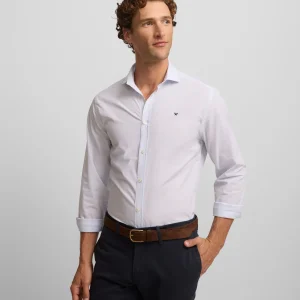 Camisa sport classic mini cuadro celeste
