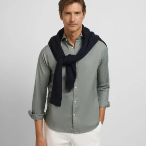 Camisa sport estructura espiga verde claro