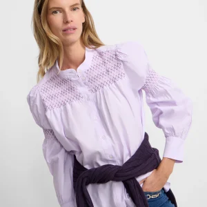 Camisa fruncidos malva