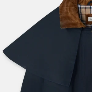 Parka larga encerada azul marino