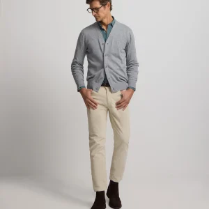 Pantalon sport cinco bolsillos pana beige