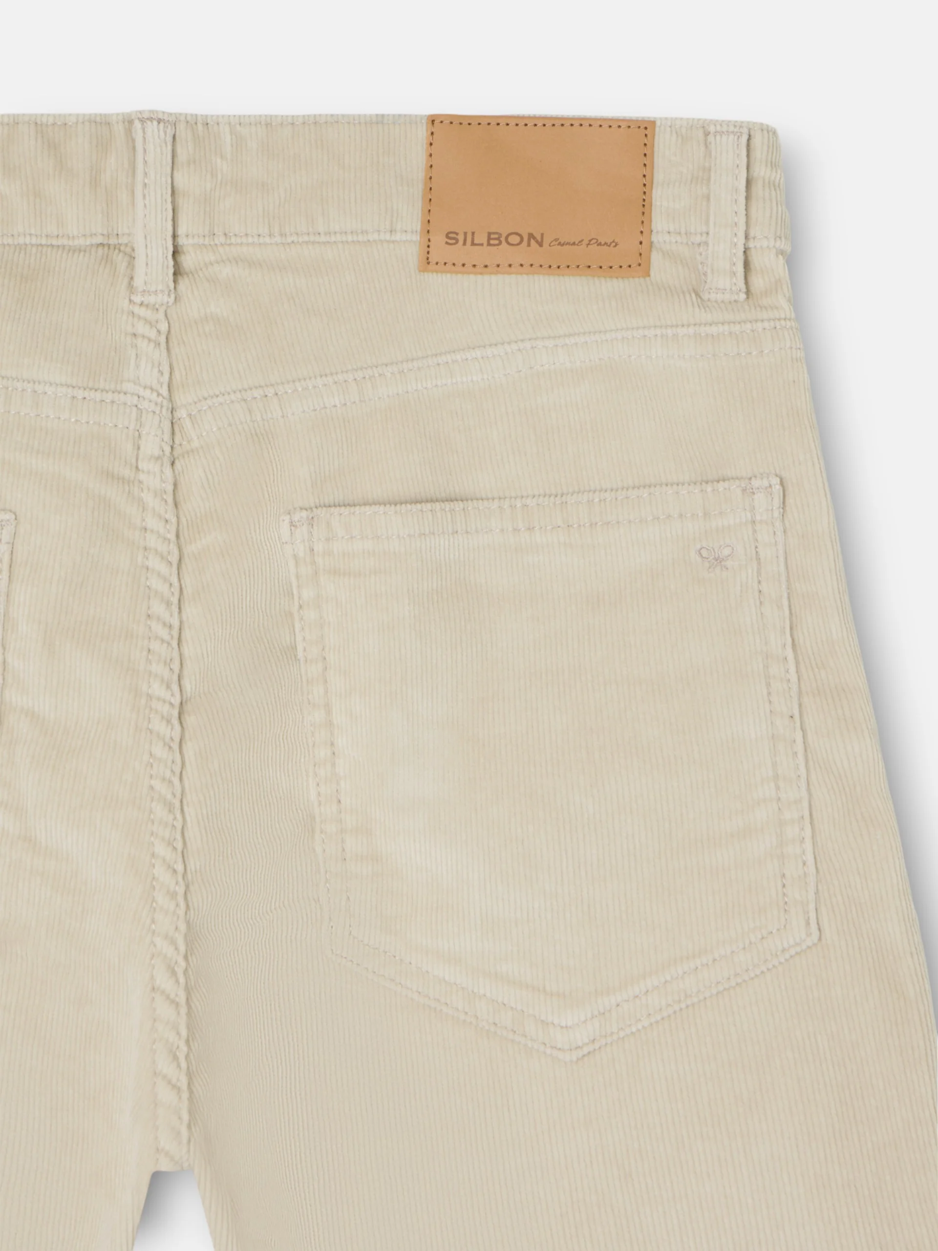 Pantalon sport cinco bolsillos pana beige - Imagen 9