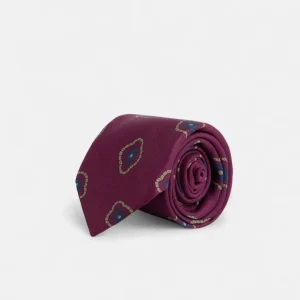 Corbata motivo irregular geometrico burdeos