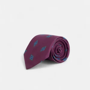 Corbata motivo rombo burdeos