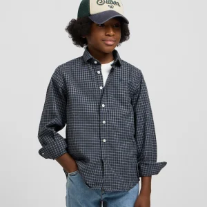Camisa sport kids warm cuadro dark navy