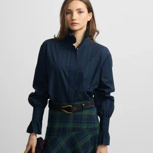 Camisa cuello cuadros verdes