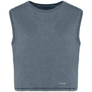 Camiseta crop orgánica sin mangas