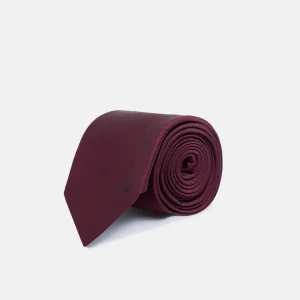Corbata silbon lunares burdeos