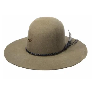 Sombrero Open Crown de Fieltro Color Olivo para Mujer