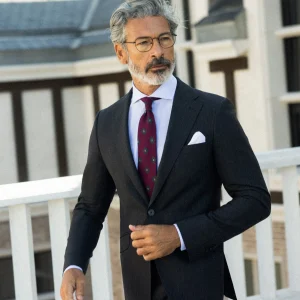 Americana traje clasico espiga gris