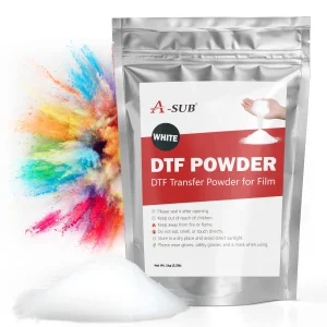 A-SUB Polvo DTF, polvo de transferencia DTF blanco de 1 kg, polvo adhesivo termofusible para sublimación, funciona con película de transferencia DTF