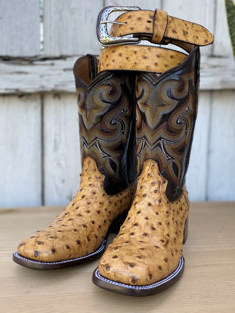 BD-701 Mantequilla - Bota y Cinto Combo para Hombre