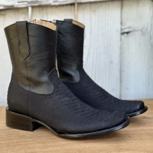BS-520 Pitón Imitación Negro - Botas Vaqueras para Hombre