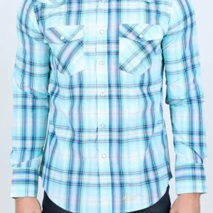 Camisa de Cuadros MC-200-46 - Camisas Vaqueras de Manga Larga para Hombre