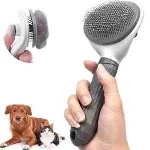 Cepillo para Perros y Gatos, Quitapelos Mascotas Antiestres, Peine Perro Gato con pelo Corto y Largo, Recoge Pelos mascotas