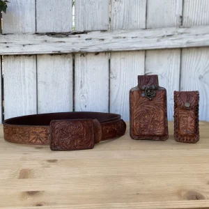Cinturon Vaquero Chedron con Funda para Navaja y Telefono