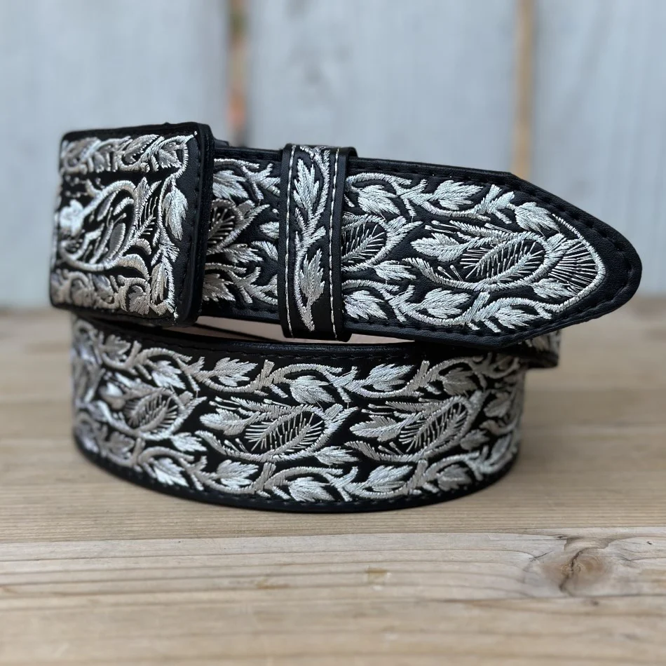 Cinturón Vaquero Negro Enredadera de 2" - Cinturones Vaqueros para Hombre - Imagen 6