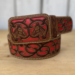 Cinturon Vaquero CB-Vaquero Rojo - Cinturones Vaqueros Mexicanos