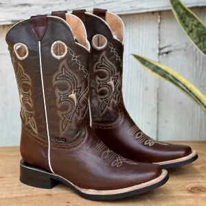 DB-741 Crazy Choco - Botas Vaqueras con Suela de Goma para Hombre