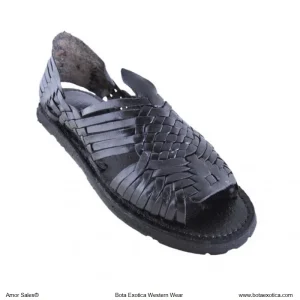 BA-Tradicional Negro - Huaraches Artesanales Mexicanos para Hombre