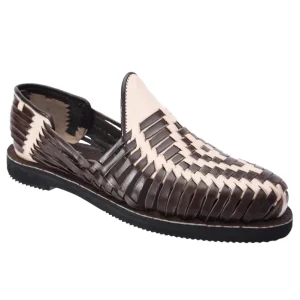 PM-31265 Café y Natural - Huaraches Artesanales Mexicanos para Hombre