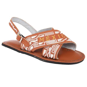 PM-33114 Cruzado Bordado Miel - Huaraches Artesanales Mexicanos para Hombre