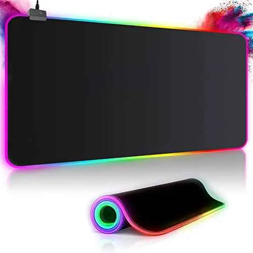 Realky Alfombrilla de Ratón RGB, Alfombrilla Ratón LED 14 Efectos de Iluminación, Ratón Gaming para Gamers, PC y Portátil (800×300×4mm) - Imagen 2