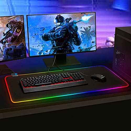 Realky Alfombrilla de Ratón RGB, Alfombrilla Ratón LED 14 Efectos de Iluminación, Ratón Gaming para Gamers, PC y Portátil (800×300×4mm) - Imagen 5