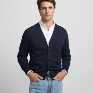 Cardigan botones azul marino