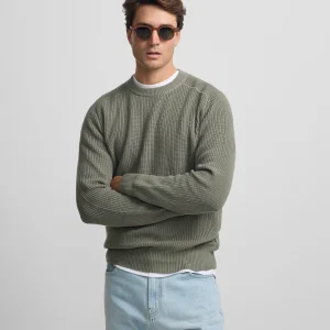 Jersey estructura verde gris