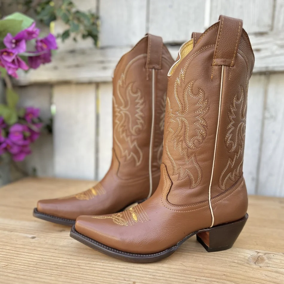SB-1560 Tan - Botas Vaqueras para Mujer - Imagen 7