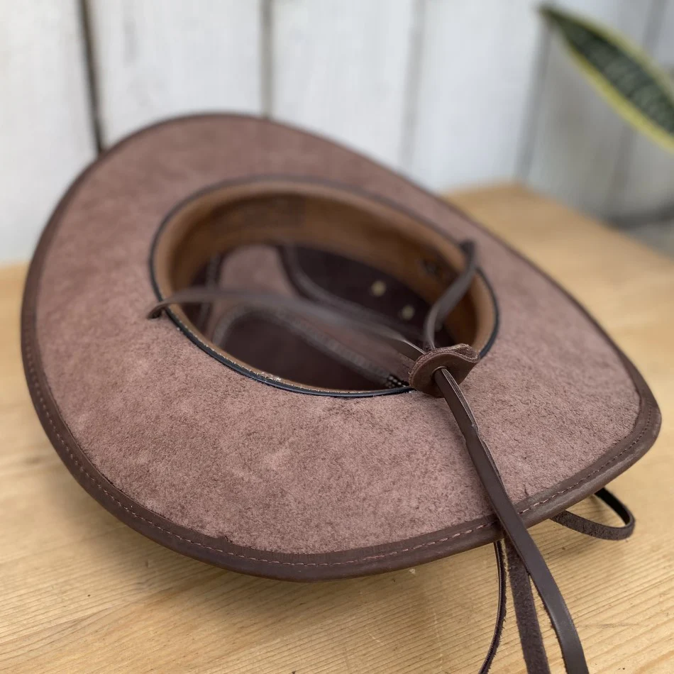 Sombrero de Cuero Cafe con Imitacion de Cocodrilo - Sombreros de Cuero - Imagen 8