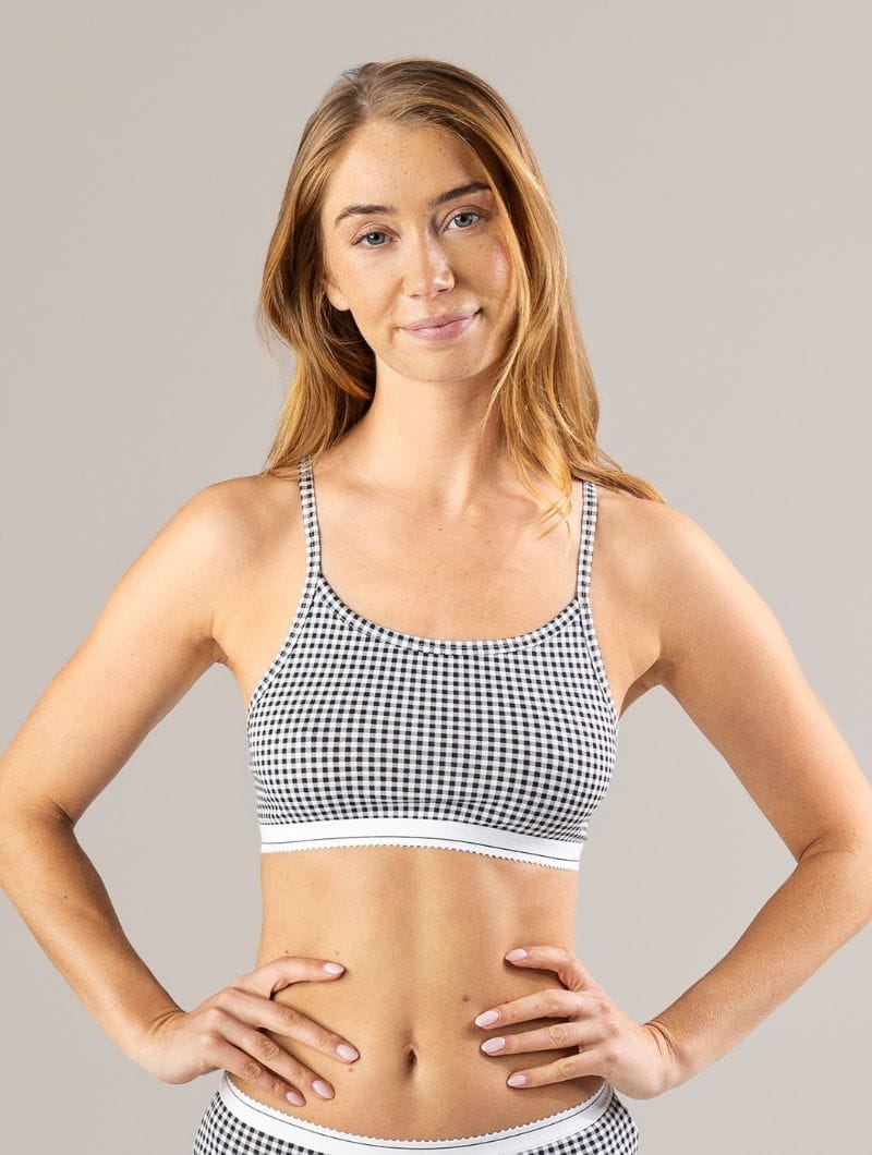 Pack de 2 sujetadores vichy y negro de algodón orgánico - Imagen 6