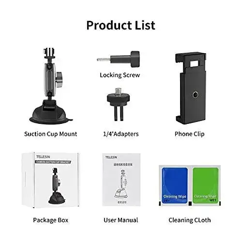 Soporte de Montaje de Ventosa para Teléfono para Parabrisas de Coche Compatible para Gopro - Imagen 3