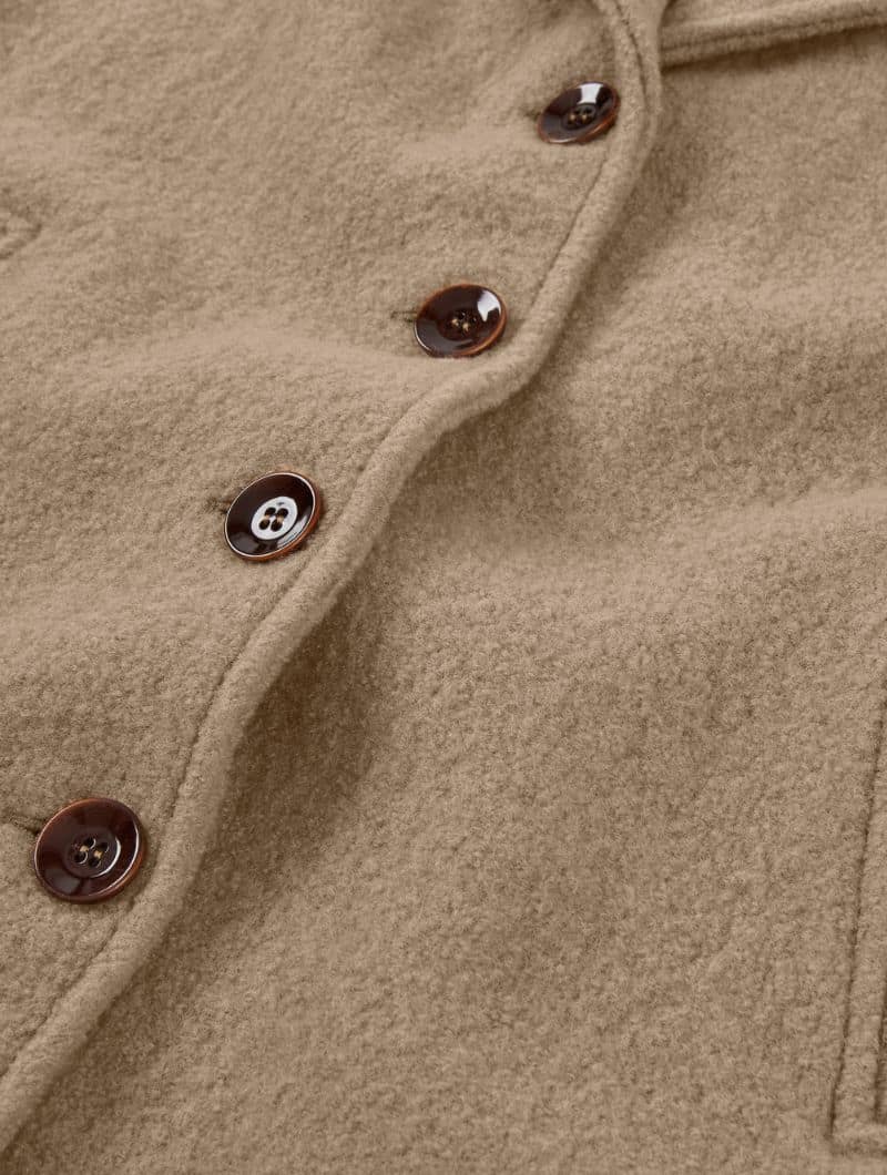 Abrigo beige para mujer de lana merino - Imagen 7