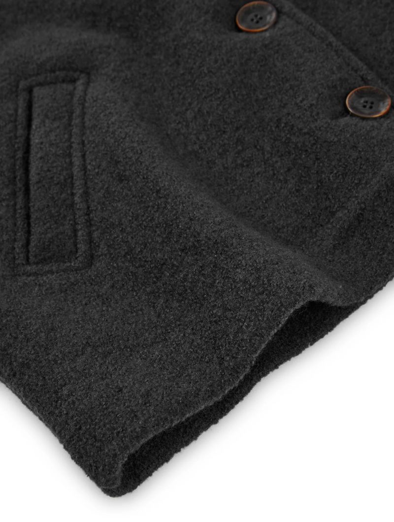 Abrigo corto gris de lana merino - Imagen 8