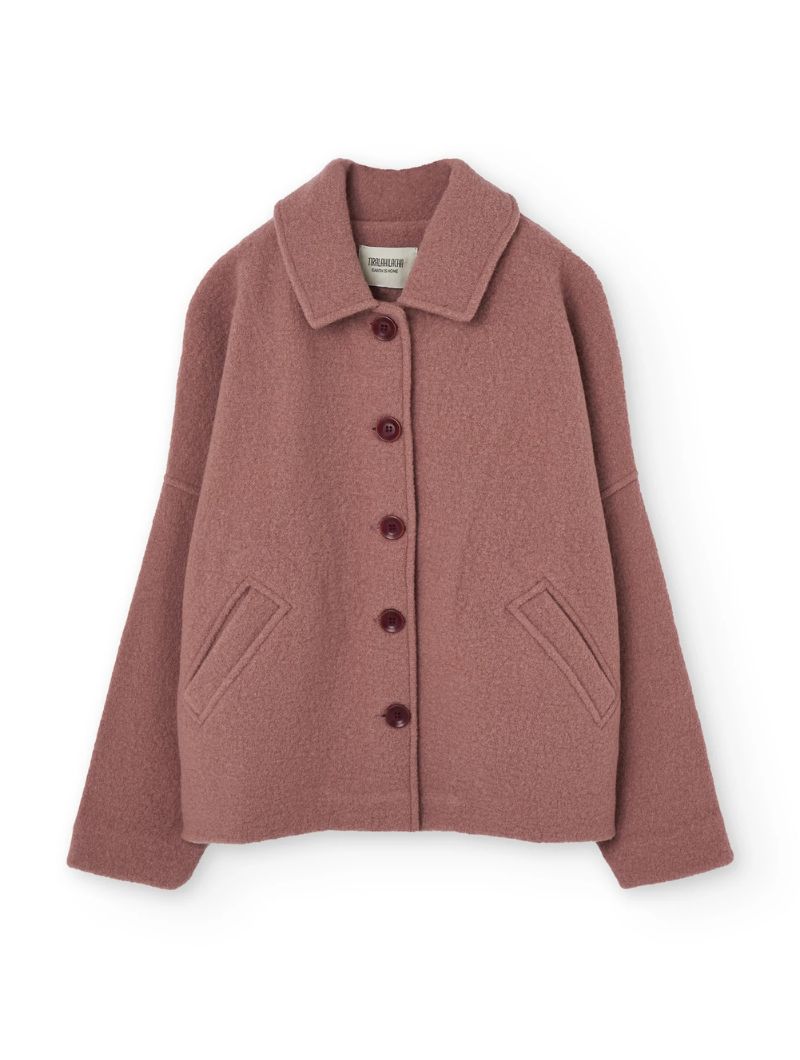 Abrigo corto rosa 100% lana merino - Imagen 9