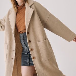 Abrigo largo beige 100% lana merino