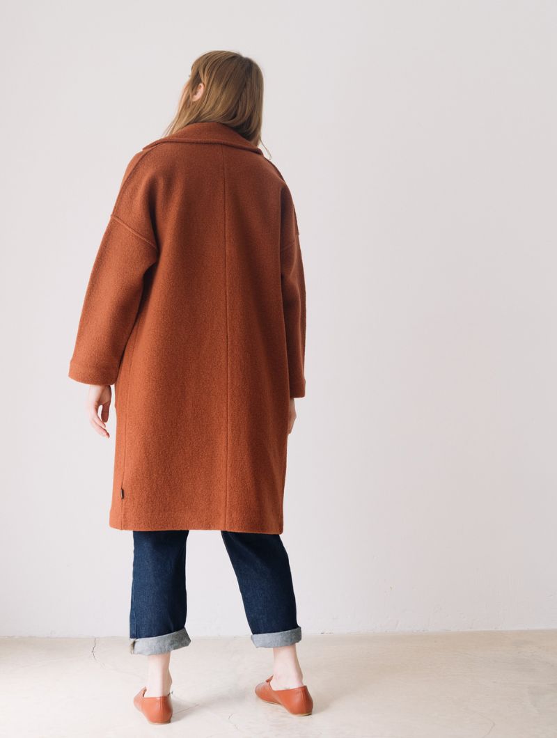 Abrigo largo rojo de lana merino - Imagen 6