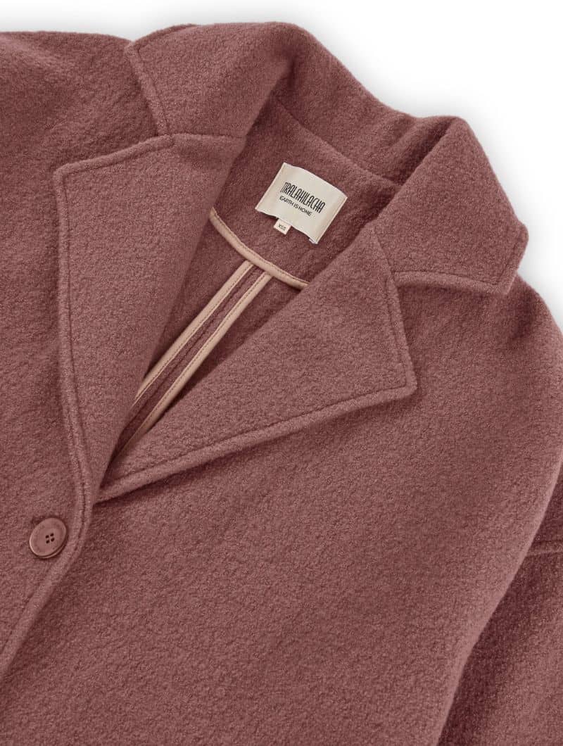 Abrigo largo rosa de lana merino - Imagen 7