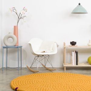 Alfombra circular con punto