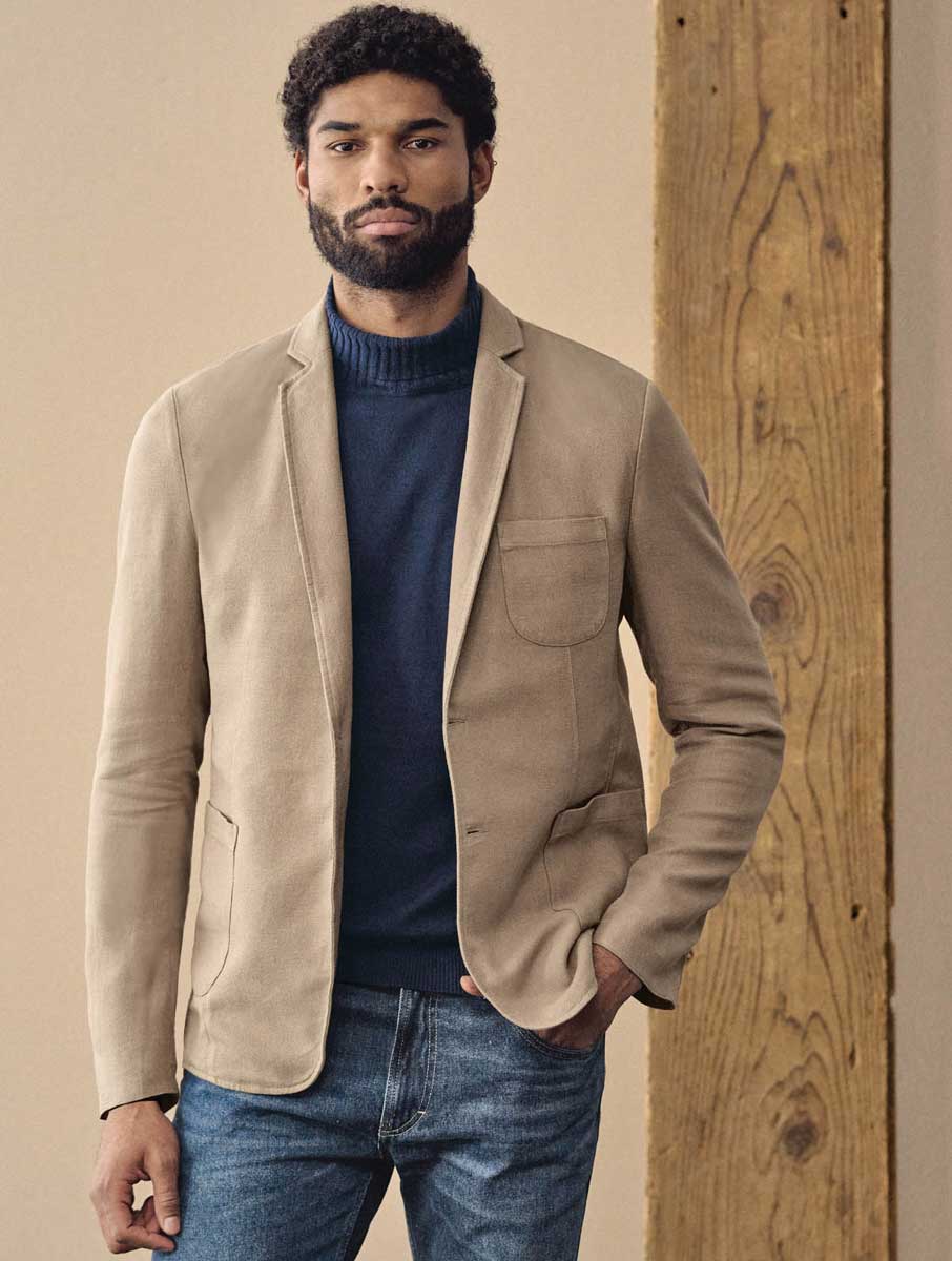 Americana hombre de cáñamo y algodón orgánico