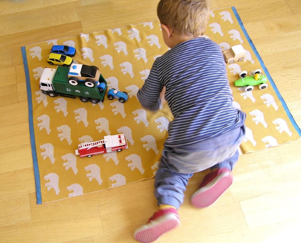 Manta bebé lana merino de osos polares - Imagen 4