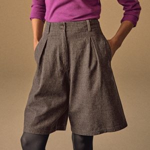 Bermudas oversize mujer de sarga ecológica