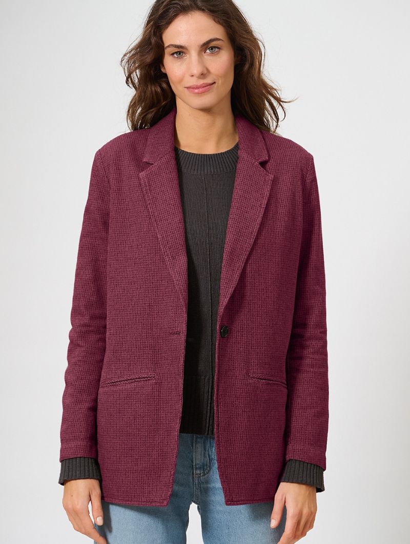 Blazer oversize pepita cáñamo y algodón orgánico mujer - Imagen 8